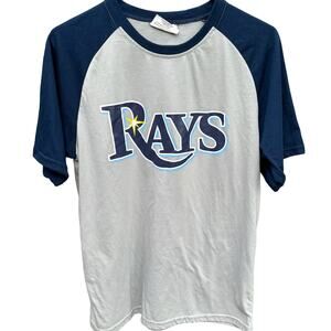 Tampa Bay Rays MLB Baseball Gray blue Shirt Size Medium